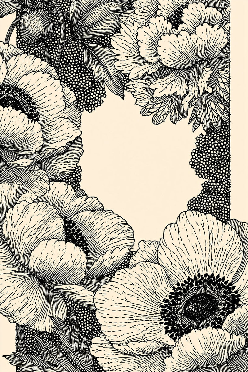 Colbert Floral Monogram Frame 02 from Colbert Embroidery Studies Book 3, a digital embroidery design reference for machine embroidery designs, embroidery patterns and frames and monogram spaces.