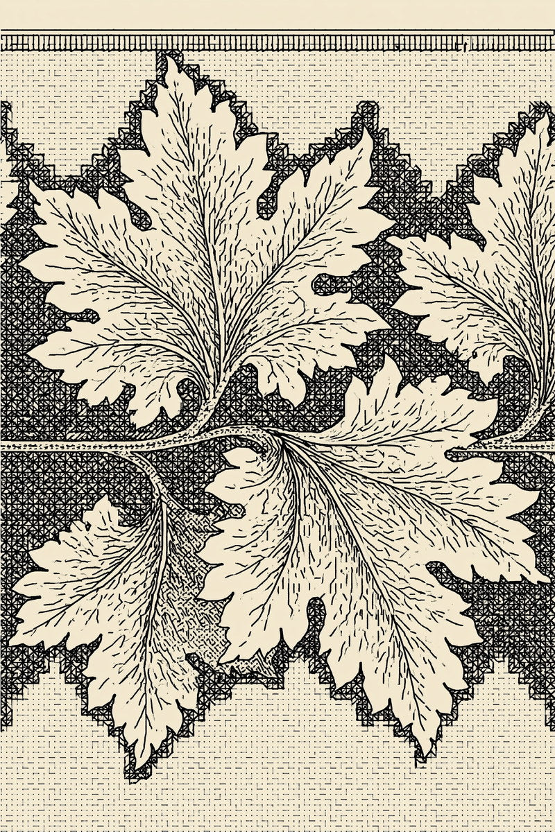 Colbert Leaf Edge 02 from Colbert Embroidery Studies Book 3, a digital embroidery design reference for machine embroidery designs, embroidery patterns and border and edge embroidery.