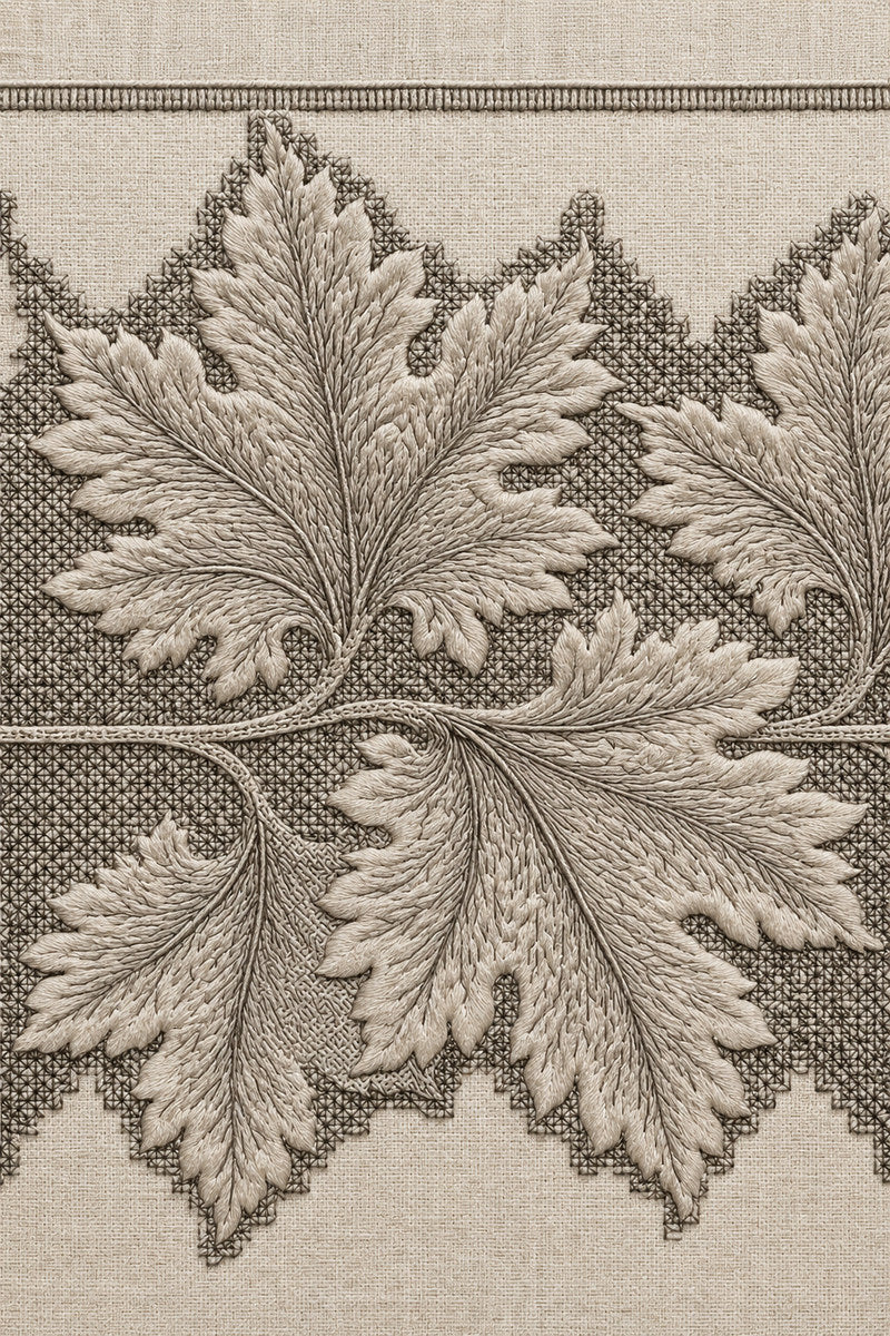 Colbert Leaf Edge from Colbert Embroidery Studies Book 3, a digital embroidery design reference for machine embroidery designs, embroidery patterns and border and edge embroidery.