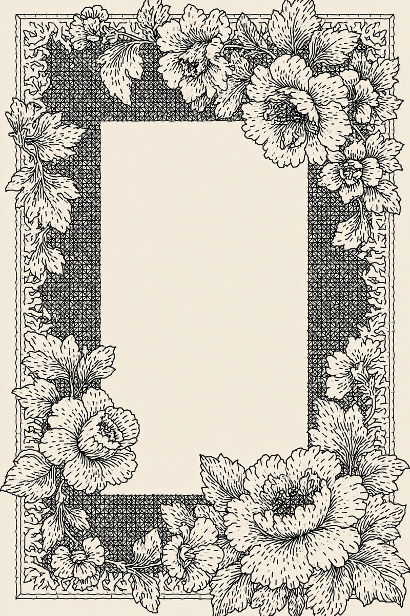 Colbert Rectangular Frame 02 from Colbert Embroidery Studies Book 2, a digital embroidery design reference for machine embroidery designs, embroidery patterns and frames and monogram spaces.