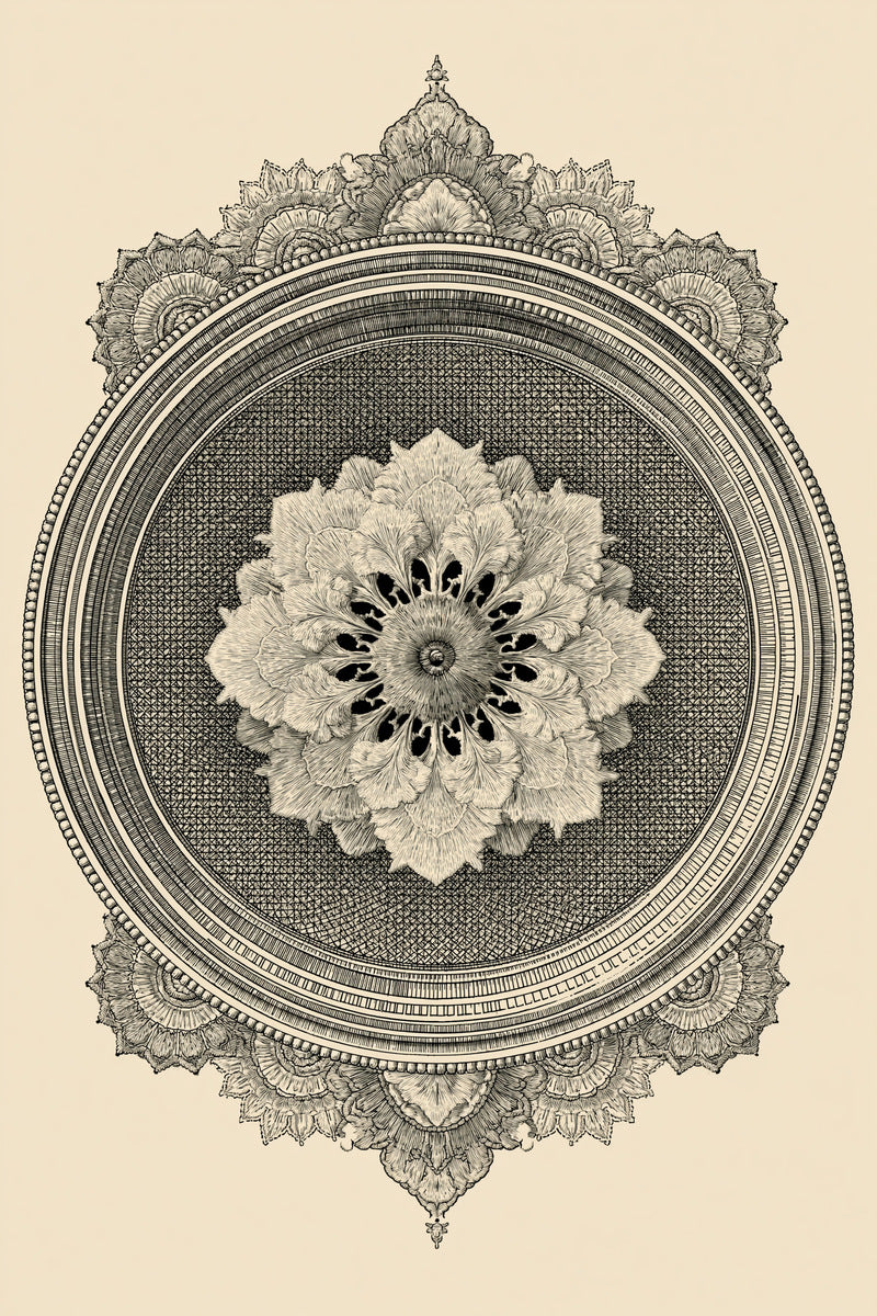 Colbert Round Medallion 02 from Colbert Embroidery Studies Book 3, a digital embroidery design reference for machine embroidery designs, embroidery patterns and embroidery design reference.
