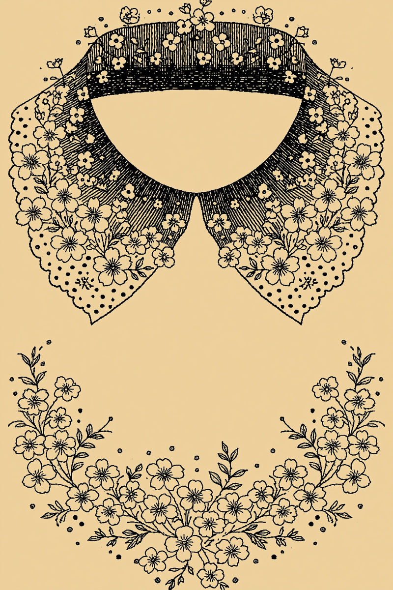 Collar And Cuff Matching Set from Jacket Backs & Shirt Fronts Embroidery Book 1, a digital embroidery design reference for machine embroidery designs, embroidery patterns and garment placement ideas.