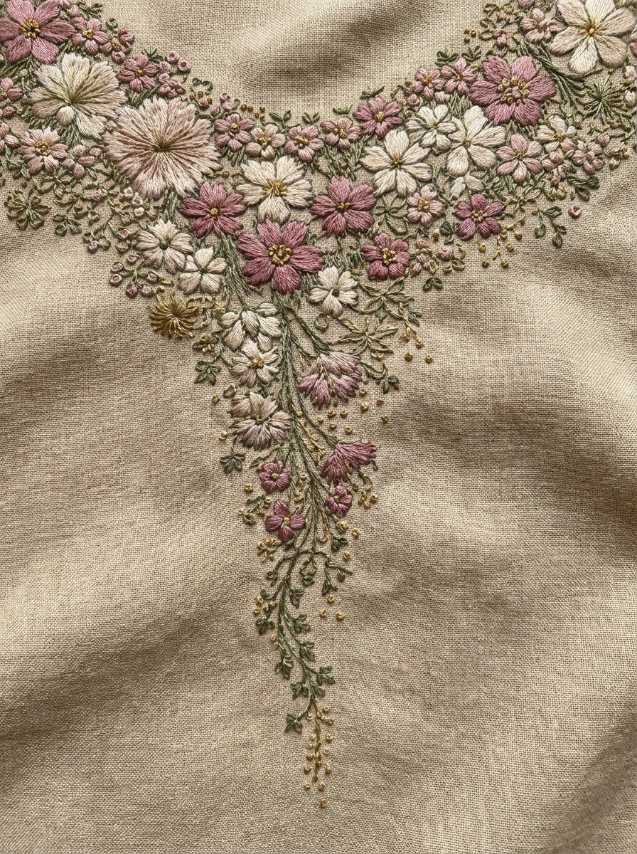 Collar Corners Library Plate Neckline from Necklines & Collars Embroidery Book 1, a digital embroidery design reference for machine embroidery designs, embroidery patterns and corner embroidery.