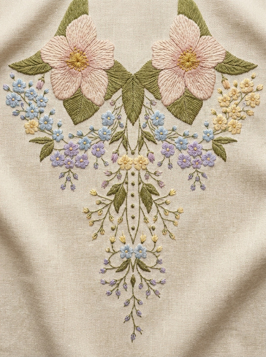 Collar Cuff And Placket Matching from Necklines & Collars Embroidery Book 4, a digital embroidery design reference for machine embroidery designs, embroidery patterns and garment placement ideas.