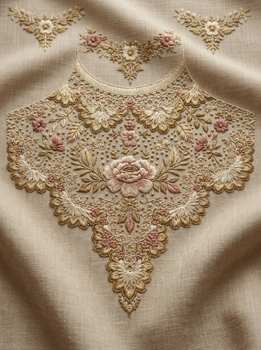 Collar Cuff And Sleeve Library from Necklines & Collars Embroidery Book 4, a digital embroidery design reference for machine embroidery designs, embroidery patterns and garment placement ideas.