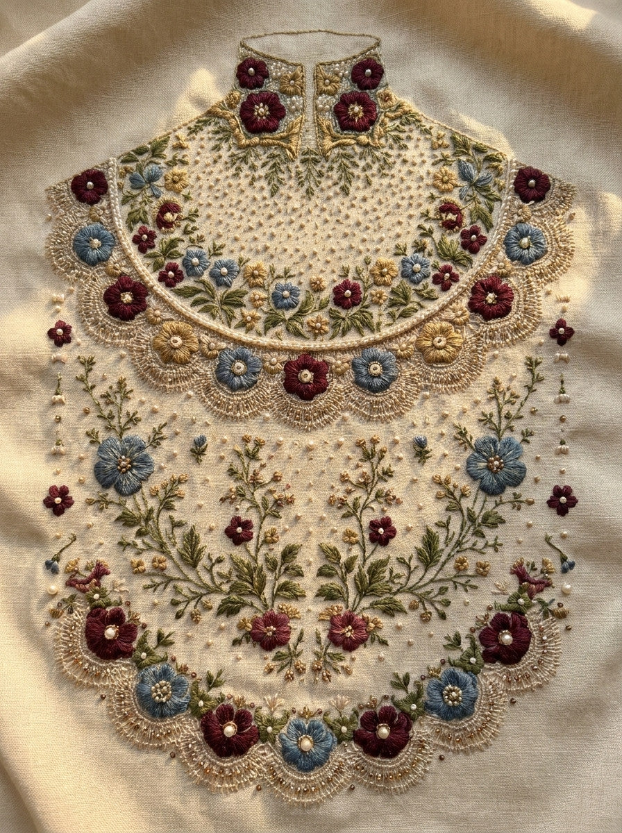 Collar Cuff And Sleeve Library from Necklines & Collars Embroidery Book 2, a digital embroidery design reference for machine embroidery designs, embroidery patterns and garment placement ideas.