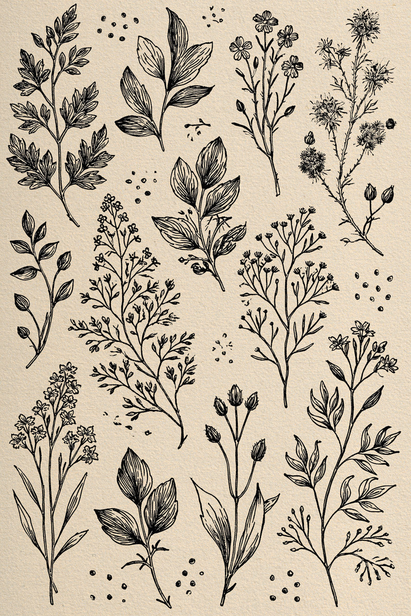 Collar Cuff Pocket And Garment from Botanical Sprig Library Book 1, a digital embroidery design reference for machine embroidery designs, embroidery patterns and garment placement ideas.
