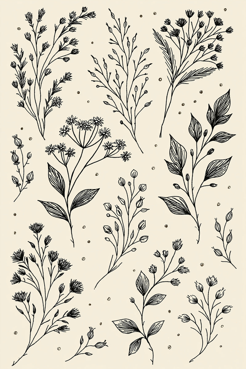 Collar Cuff Pocket And Garment from Botanical Sprig Library Book 5, a digital embroidery design reference for machine embroidery designs, embroidery patterns and garment placement ideas.