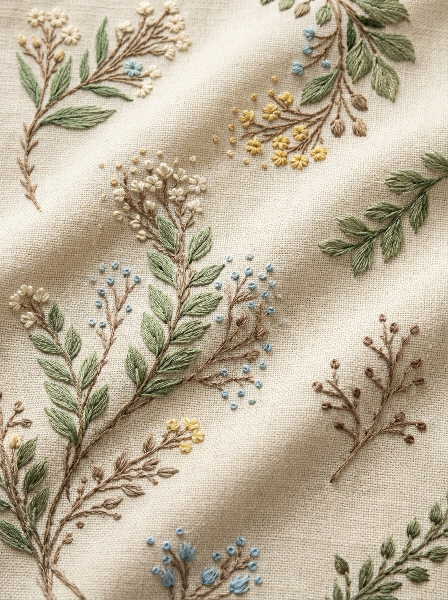 Collar Cuff Pocket And Garment from Botanical Sprig Library Book 7, a digital embroidery design reference for machine embroidery designs, embroidery patterns and garment placement ideas.