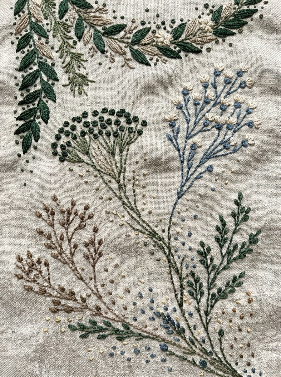 Collar Cuff Pocket And Garment from Botanical Sprig Library Book 3, a digital embroidery design reference for machine embroidery designs, embroidery patterns and garment placement ideas.
