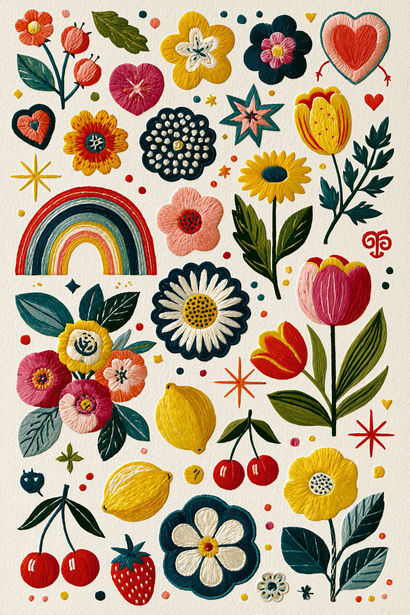 Color Pop Embroidery Pattern Book 02 from Color Pop Patches & Playful Motifs Book 2, a digital embroidery design reference for machine embroidery designs, embroidery patterns and embroidery design reference.