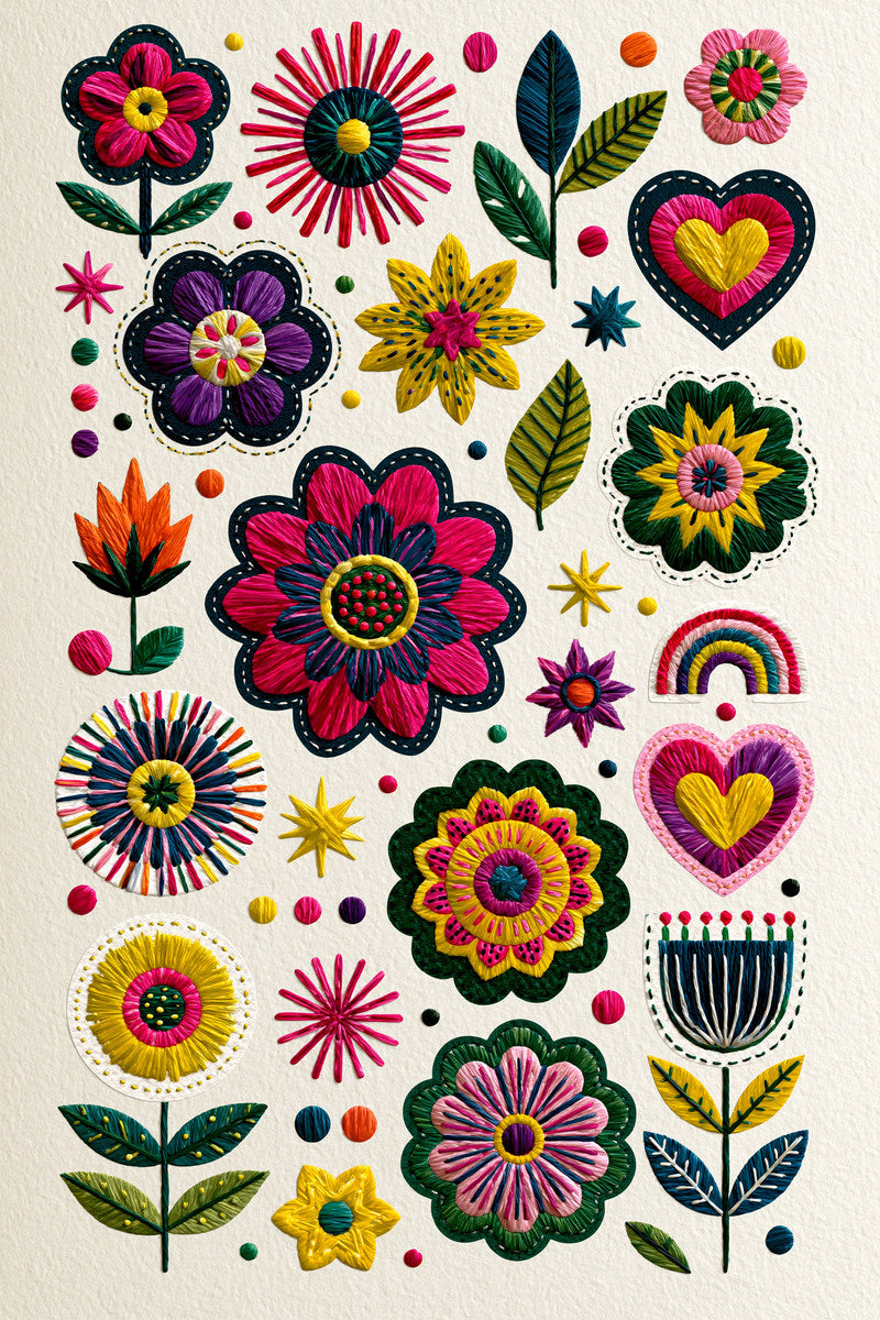 Color Pop Embroidery Pattern from Color Pop Patches & Playful Motifs Book 2, a digital embroidery design reference for machine embroidery designs, embroidery patterns and embroidery design reference.