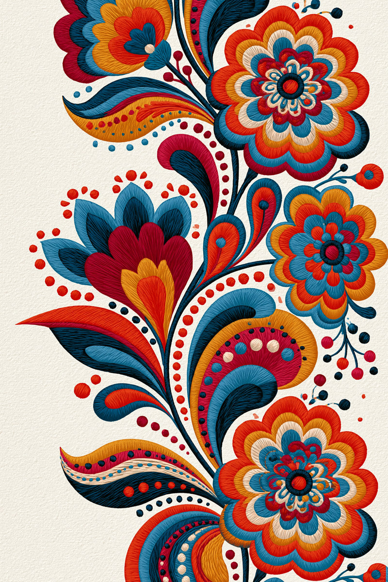 Color Pop Floral Vine Patch from Color Pop Patches & Playful Motifs Book 4, a digital embroidery design reference for machine embroidery designs, embroidery patterns and botanical and floral embroidery.