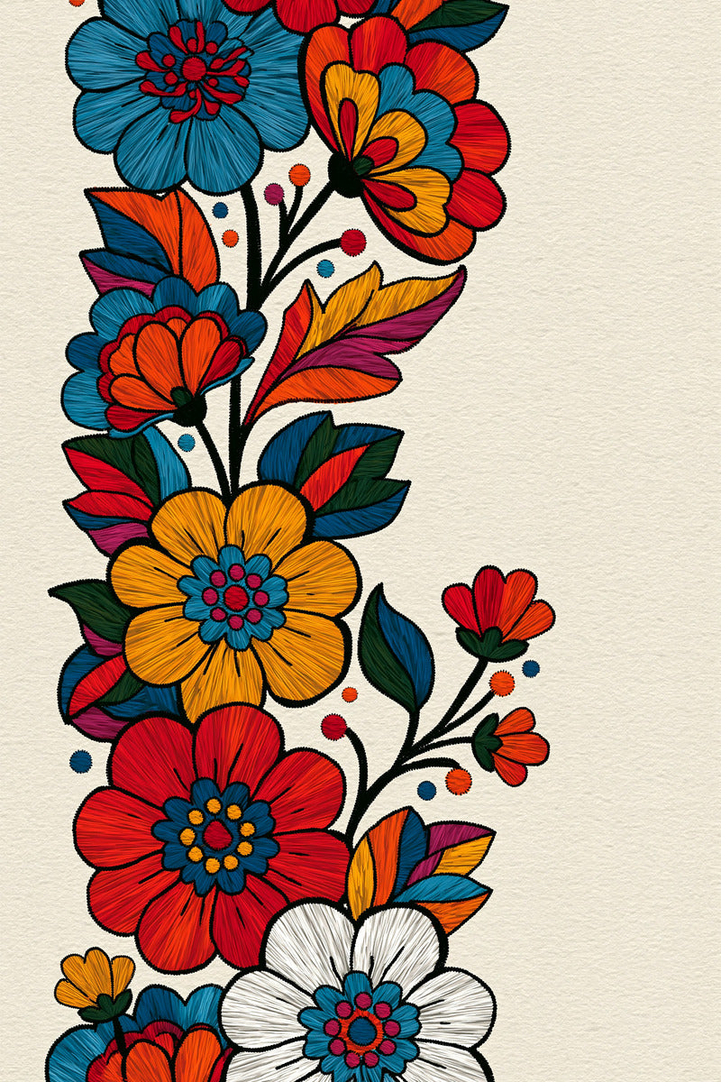 Color Pop Floral Vine Patch from Color Pop Patches & Playful Motifs Book 6, a digital embroidery design reference for machine embroidery designs, embroidery patterns and botanical and floral embroidery.