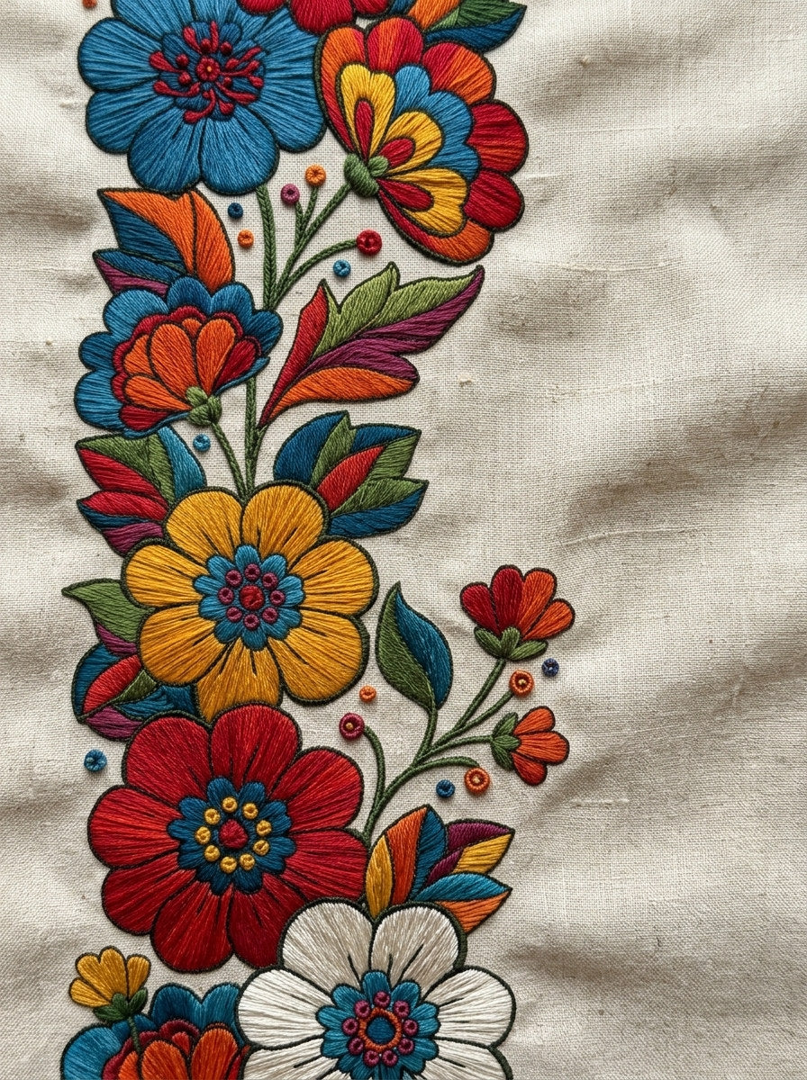 Color Pop Floral Vine Patch from Color Pop Patches & Playful Motifs Book 6, a digital embroidery design reference for machine embroidery designs, embroidery patterns and botanical and floral embroidery.
