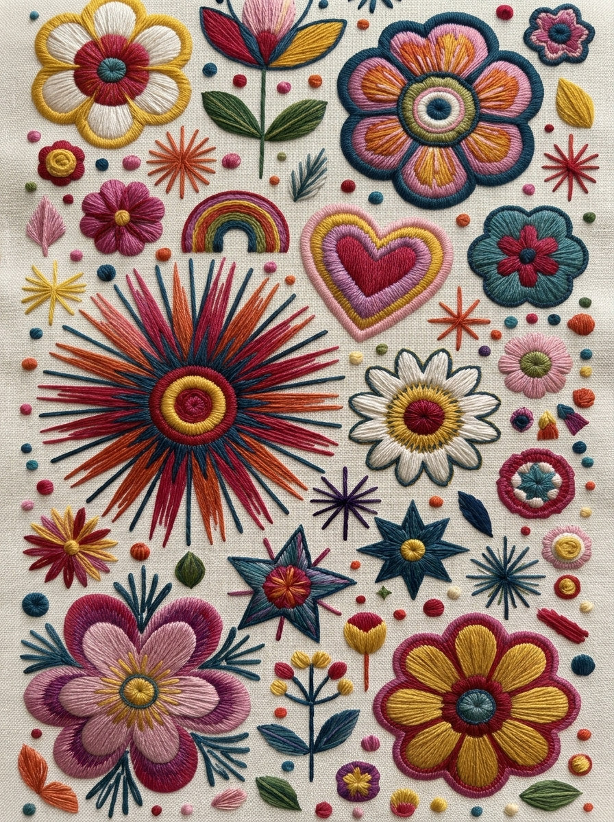 Color Pop Mini Motif Library from Color Pop Patches & Playful Motifs Book 6, a digital embroidery design reference for machine embroidery designs, embroidery patterns and small motif and accent designs.