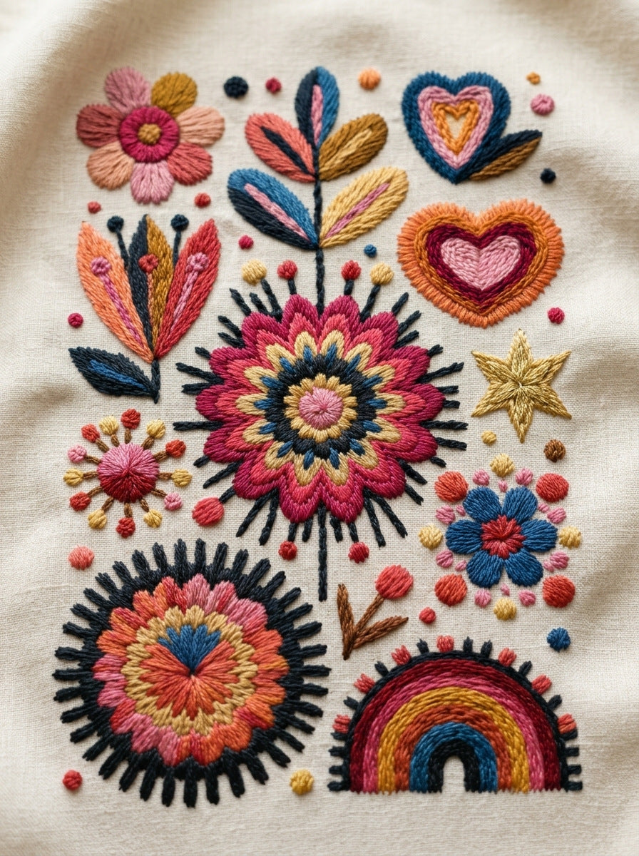 Color Pop Mini Motif Set from Color Pop Patches & Playful Motifs Book 2, a digital embroidery design reference for machine embroidery designs, embroidery patterns and small motif and accent designs.