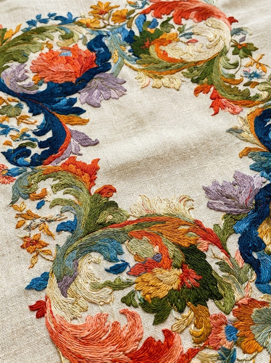 Colorful Scrollwork Frame from Baroque Scrollwork & Luxury Ornament Book 3, a digital embroidery design reference for machine embroidery designs, embroidery patterns and frames and monogram spaces.