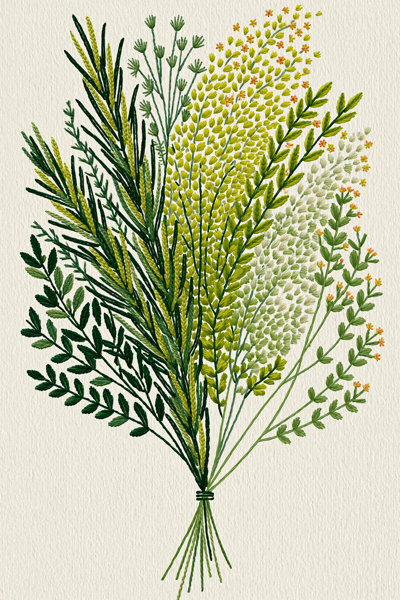 Colorwork Herb Bundle Motif Modern from Modern Colorwork Embroidery Book 1, a digital embroidery design reference for machine embroidery designs, embroidery patterns and embroidery design reference.