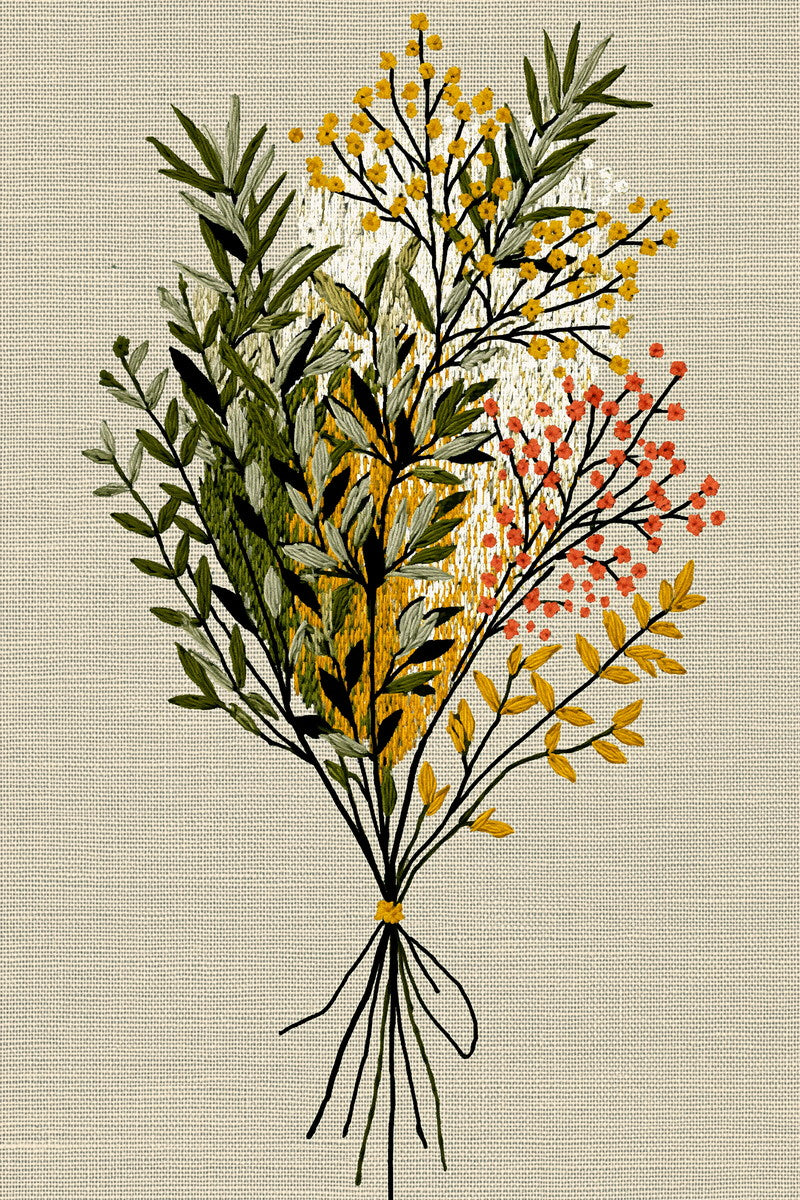 Colorwork Herb Bundle Motif Modern from Modern Colorwork Embroidery Book 4, a digital embroidery design reference for machine embroidery designs, embroidery patterns and embroidery design reference.