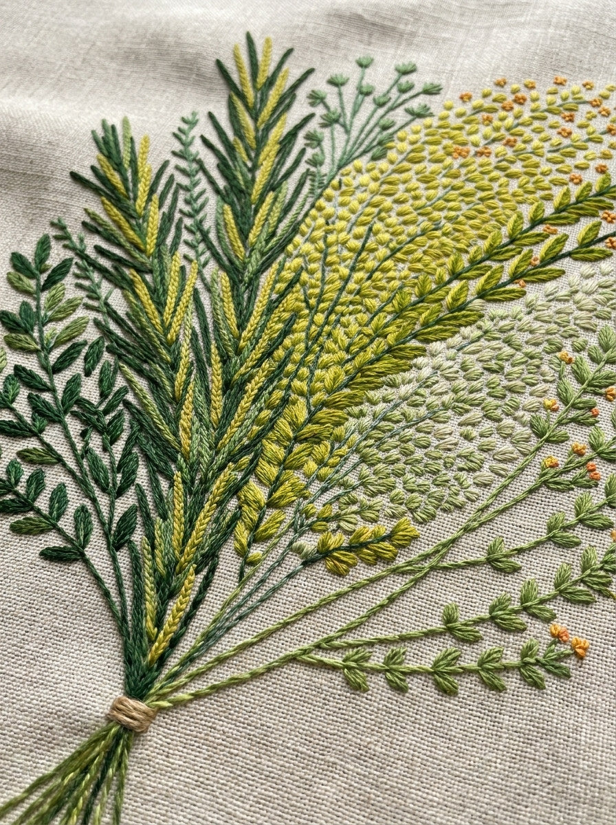 Colorwork Herb Bundle Motif Modern from Modern Colorwork Embroidery Book 1, a digital embroidery design reference for machine embroidery designs, embroidery patterns and embroidery design reference.