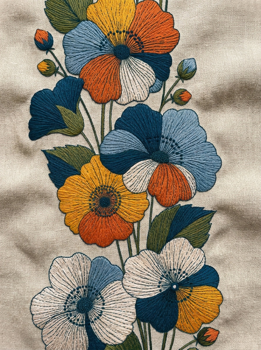 Colorwork Shirt Front Vertical Panel 02 from Modern Colorwork Embroidery Book 4, a digital embroidery design reference for machine embroidery designs, embroidery patterns and garment placement ideas.