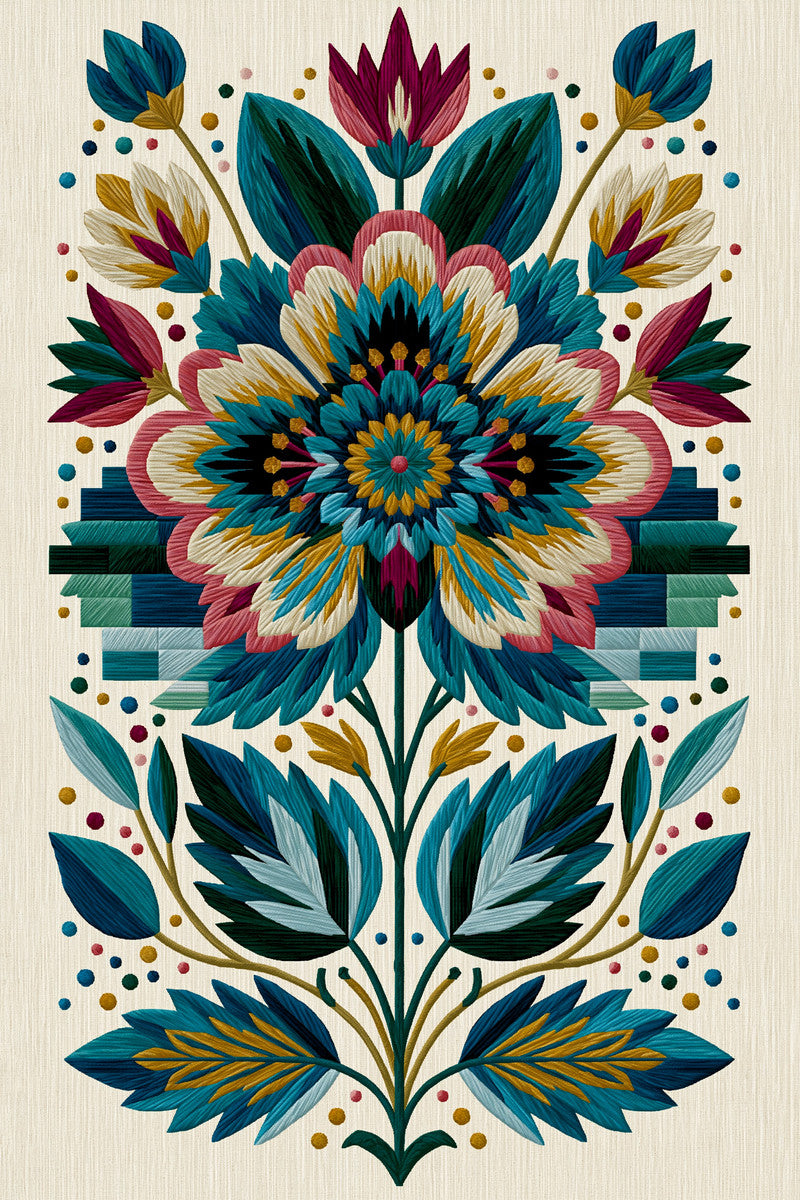 Colorwork Wall Textile Accent Modern from Modern Colorwork Embroidery Book 4, a digital embroidery design reference for machine embroidery designs, embroidery patterns and small motif and accent designs.