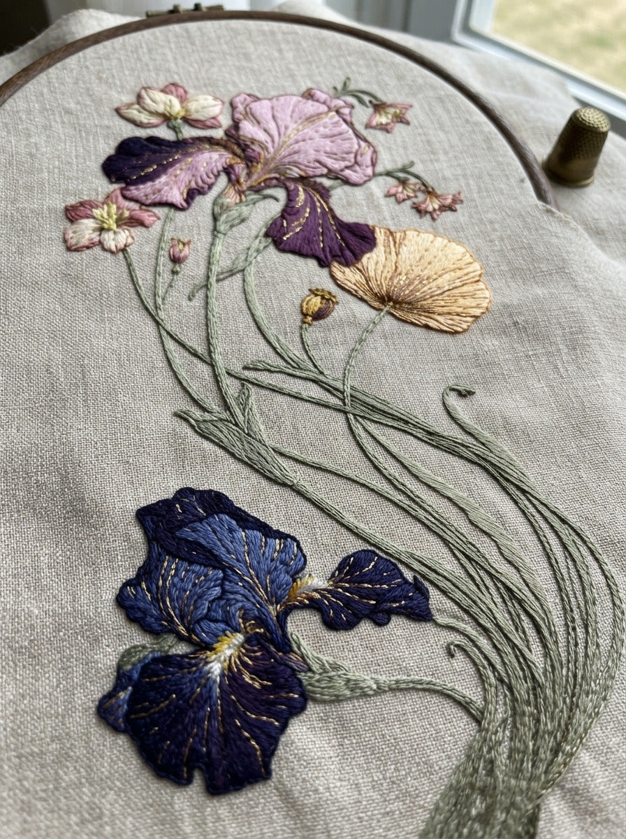 Complete Art Nouveau Botanical Embroidery Png from Art Nouveau Botanical Embroidery Book 1, a digital embroidery design reference for machine embroidery designs, embroidery patterns and botanical and floral embroidery.