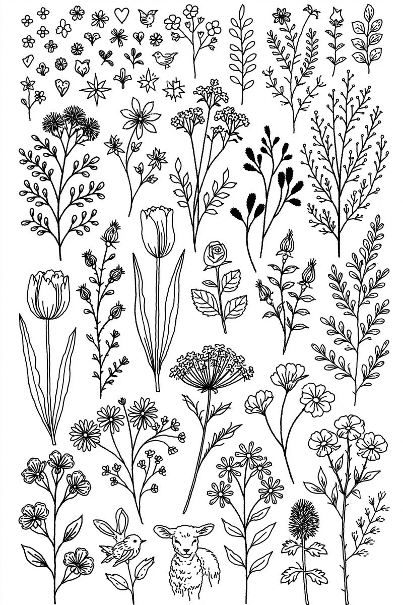Complete Backstitch Outline Designs Collection from Backstitch & Outline Designs Book 3, a digital embroidery design reference for machine embroidery designs, embroidery patterns and embroidery design reference.