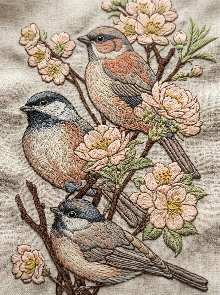 Complete Birds Embroidery Collection Plate from Birds Embroidery Book 2, a digital embroidery design reference for machine embroidery designs, embroidery patterns and embroidery design reference.