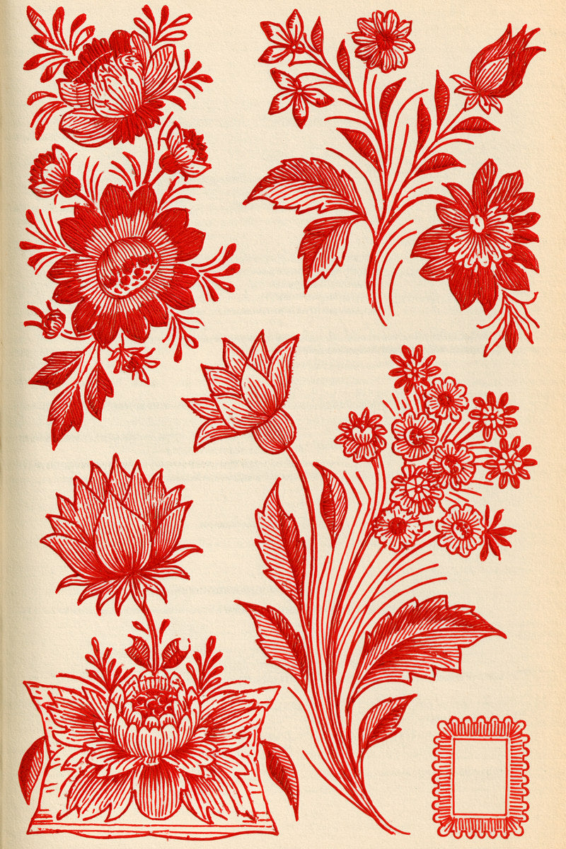 Complete Folk Home Linen Plate from Hungarian & Slavic Embroidery Motifs Book 1, a digital embroidery design reference for machine embroidery designs, embroidery patterns and linen and home textile projects.