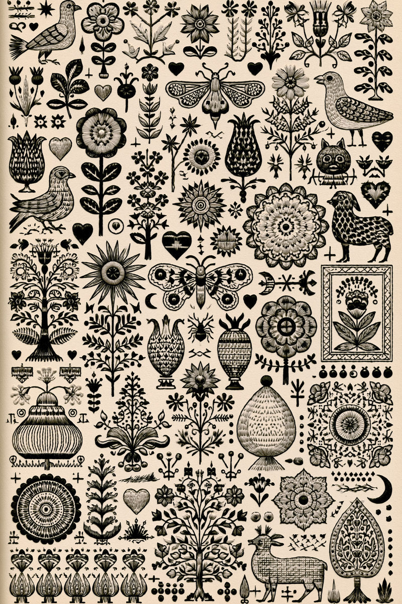 Complete Global Folk Art Embroidery from Global Folk Art Embroidery Book 2, a digital embroidery design reference for machine embroidery designs, embroidery patterns and embroidery design reference.