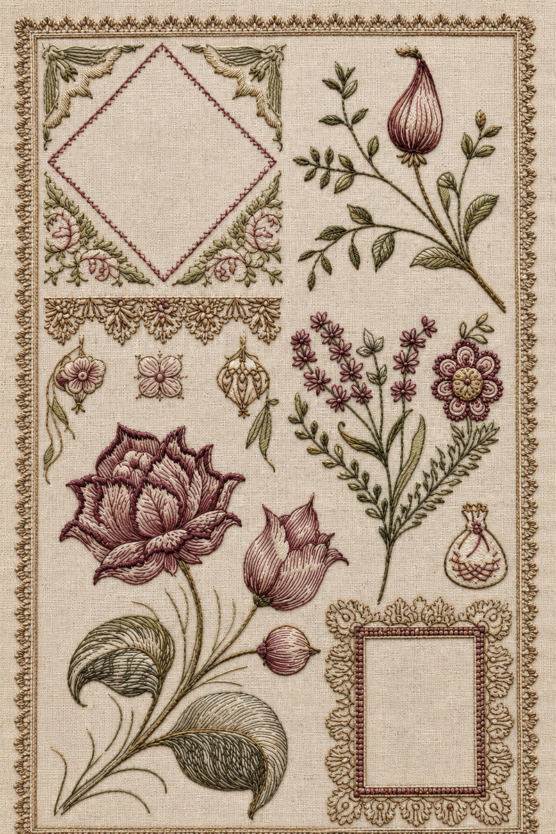 Complete Home Linen Pattern Book from Napkins, Table Runners & Kitchen Linens Book 3, a digital embroidery design reference for machine embroidery designs, embroidery patterns and border and edge embroidery.