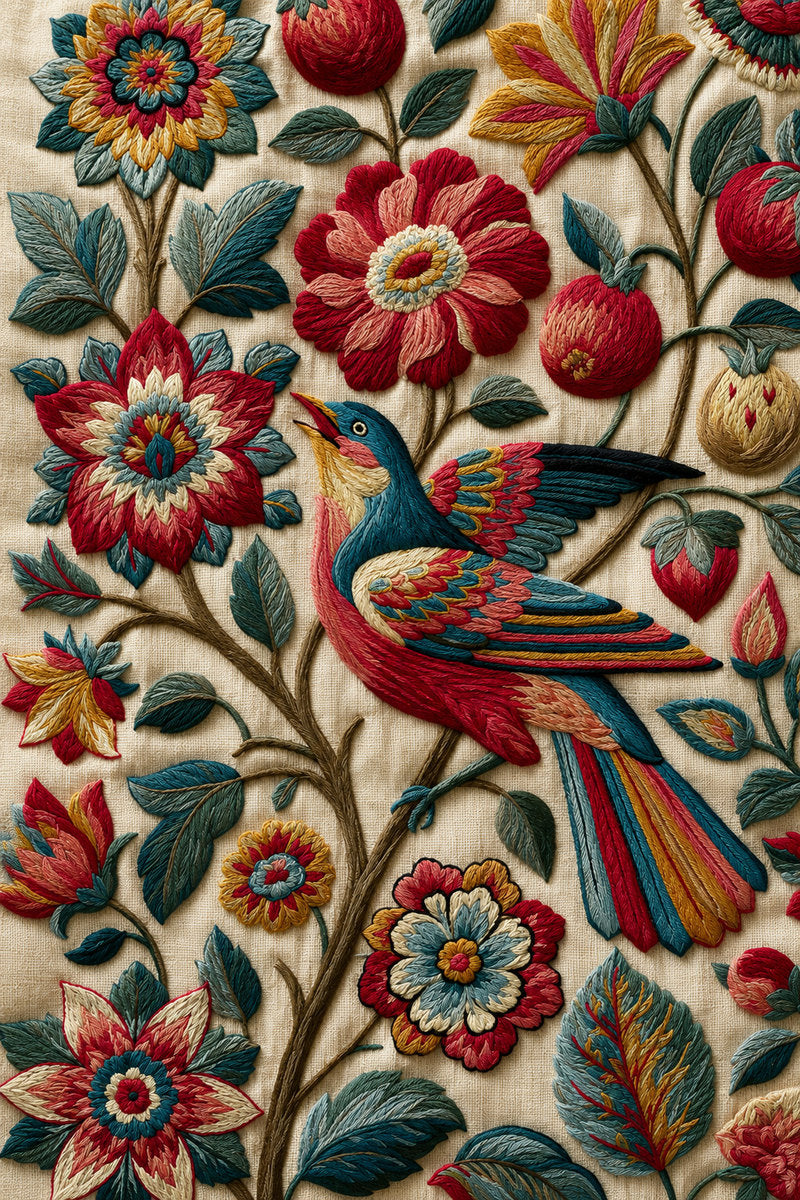 Complete Jacobean Crewel Collection Plate 02 from Jacobean & Crewel Embroidery Book 3, a digital embroidery design reference for machine embroidery designs, embroidery patterns and embroidery design reference.