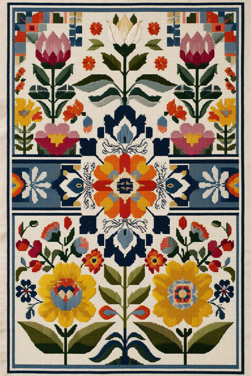 Complete Modern Colorwork Placement System from Modern Colorwork Embroidery Book 2, a digital embroidery design reference for machine embroidery designs, embroidery patterns and lace and broderie details.