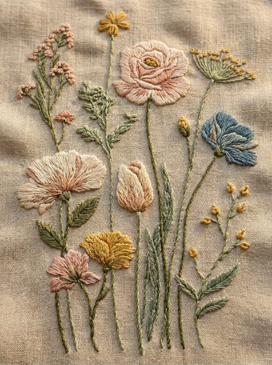 Continuous Line Floral And Botanical from Line Art Embroidery Book 2, a digital embroidery design reference for machine embroidery designs, embroidery patterns and botanical and floral embroidery.