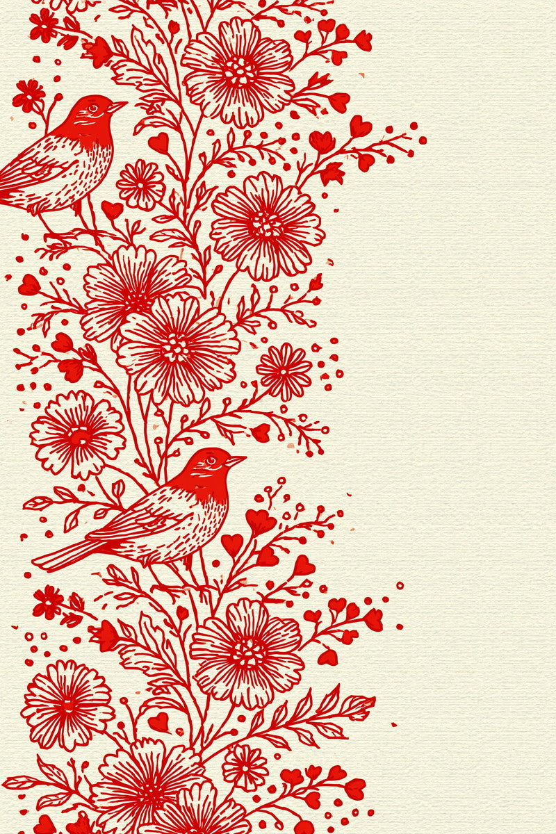 Country Home Linen Redwork Border from Folk Redwork & Country Florals Book 2, a digital embroidery design reference for machine embroidery designs, embroidery patterns and border and edge embroidery.