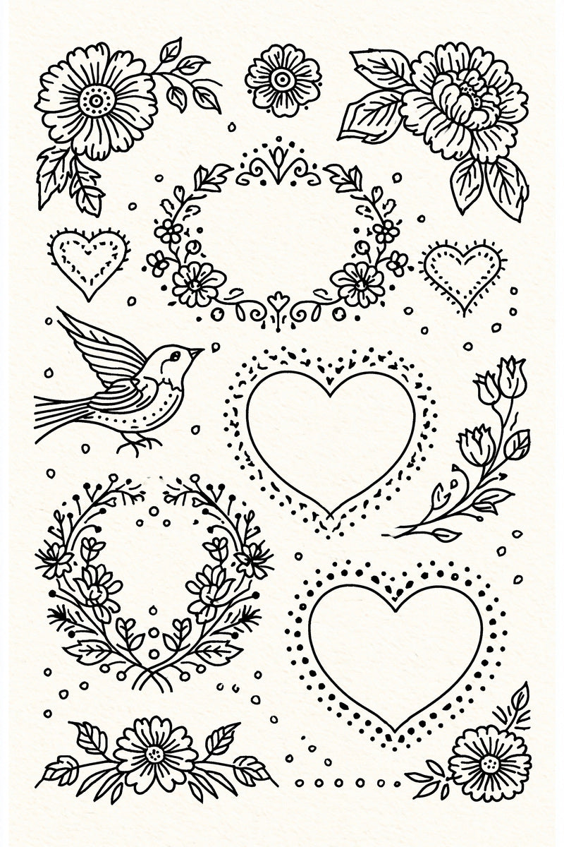 Country Label And Gift Frame from Folk Redwork & Country Florals Book 2, a digital embroidery design reference for machine embroidery designs, embroidery patterns and frames and monogram spaces.