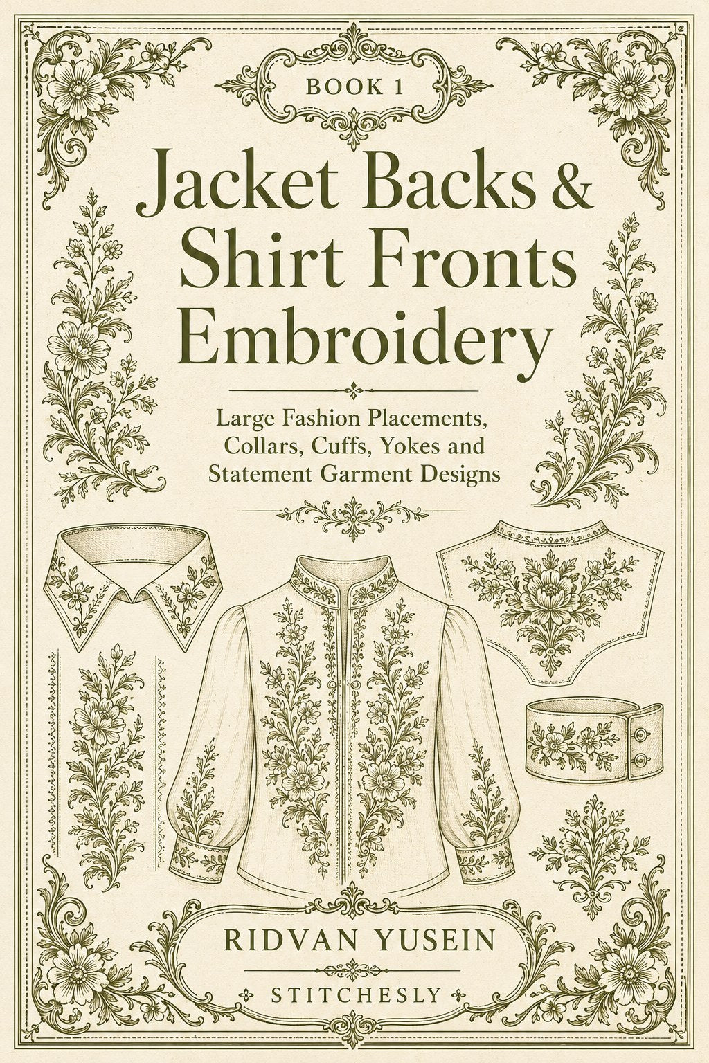 Digital PDF embroidery design bundle cover preview for Garment & Linen Placement Bundle 1, featuring curated embroidery patterns, motif library references and textile design… - preview 9