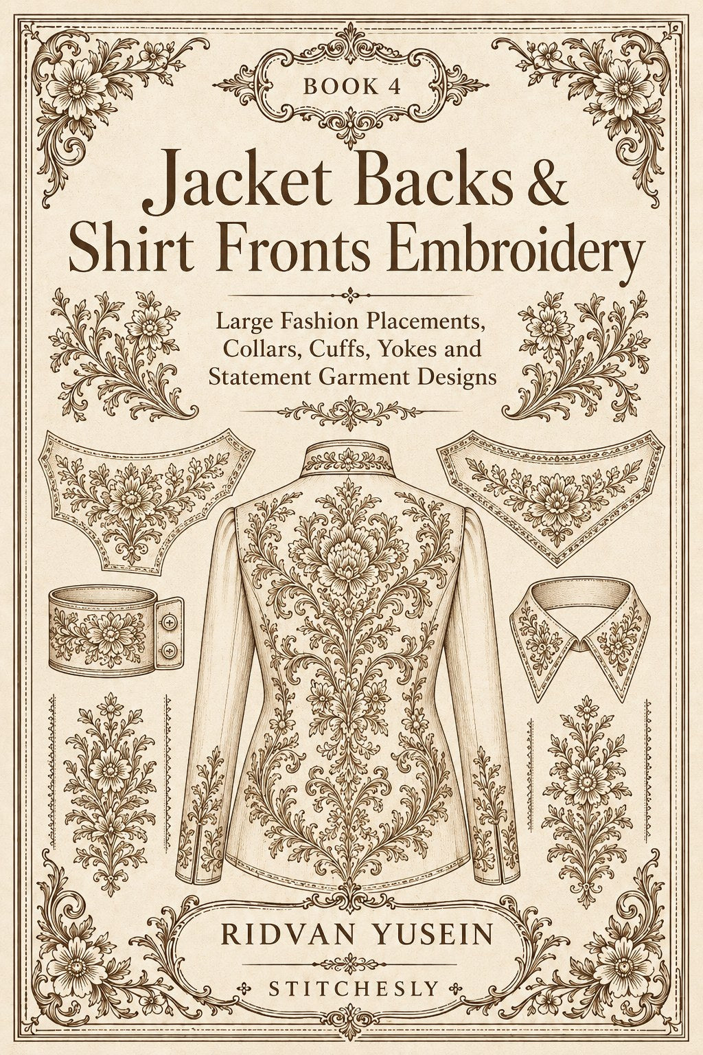 Digital PDF embroidery design bundle cover preview for Garment & Linen Placement Bundle 4, featuring curated embroidery patterns, motif library references and textile design… - preview 9