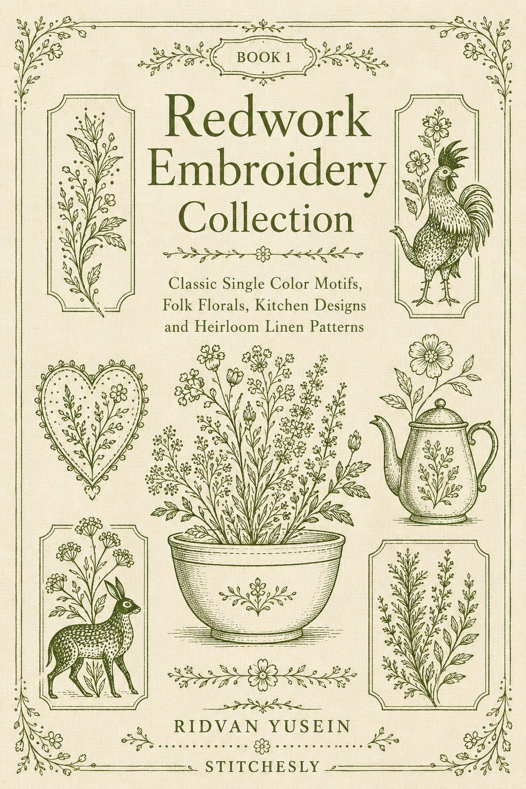 Digital PDF embroidery design bundle cover preview for Monochrome Stitch Language Bundle 1, featuring curated embroidery patterns, motif library references and textile design… - preview 8