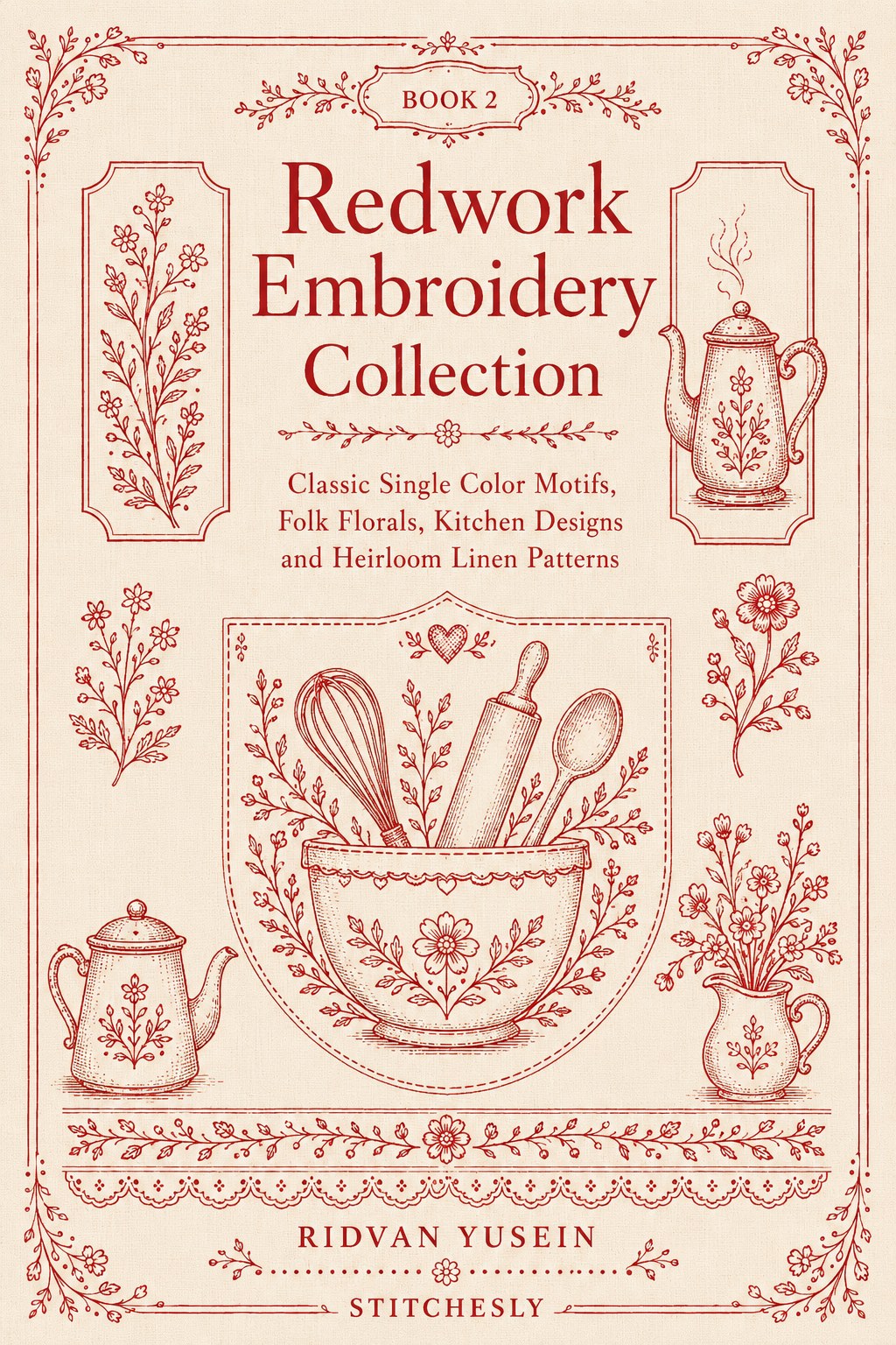 Digital PDF embroidery design bundle cover preview for Monochrome Stitch Language Bundle 2, featuring curated embroidery patterns, motif library references and textile design… - preview 8