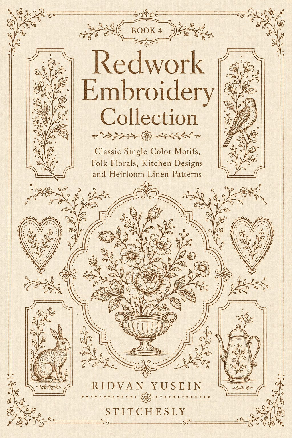 Digital PDF embroidery design bundle cover preview for Monochrome Stitch Language Bundle 4, featuring curated embroidery patterns, motif library references and textile design… - preview 8