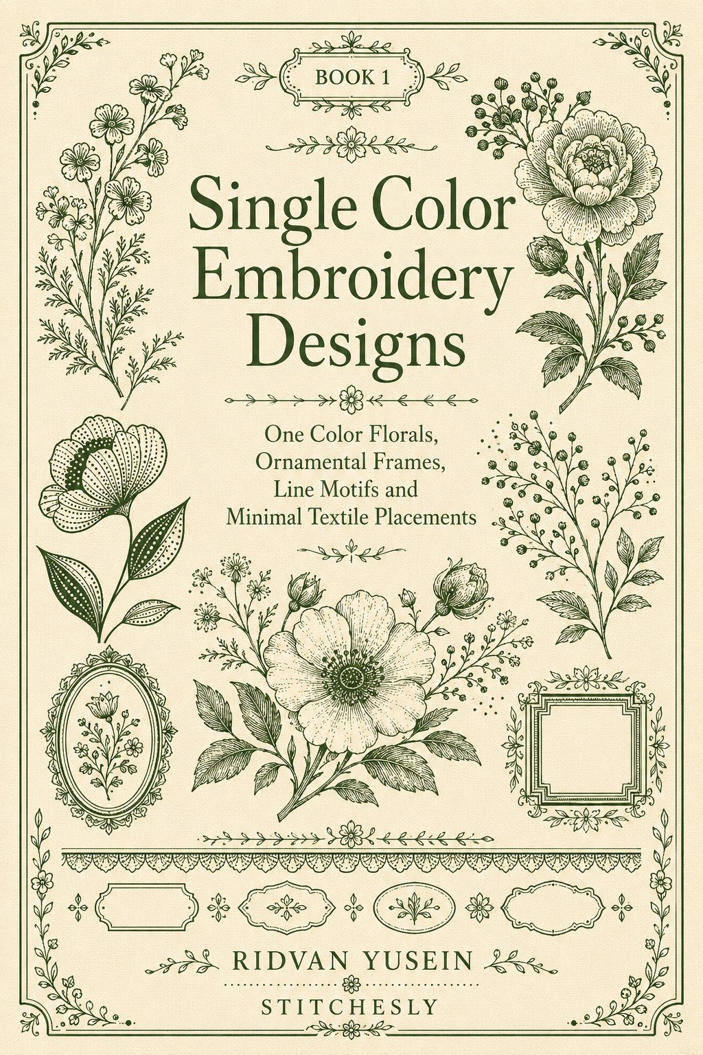 Digital PDF embroidery design bundle cover preview for Monochrome Stitch Language Bundle 1, featuring curated embroidery patterns, motif library references and textile design… - preview 9