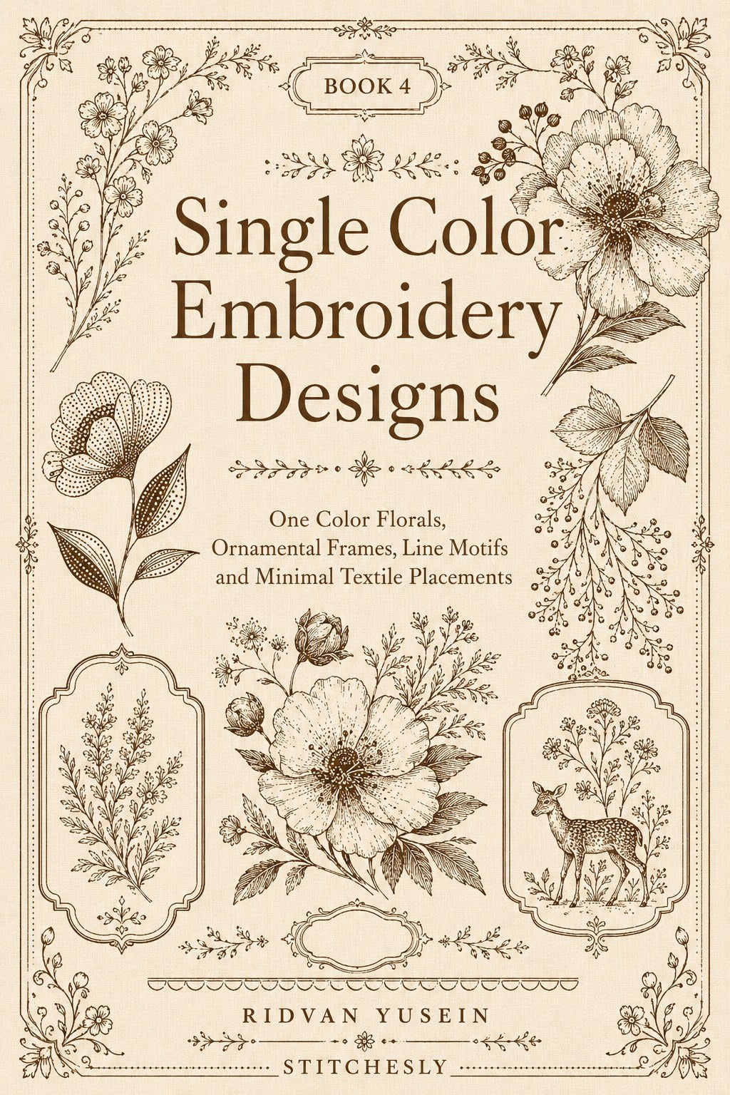 Digital PDF embroidery design bundle cover preview for Monochrome Stitch Language Bundle 4, featuring curated embroidery patterns, motif library references and textile design… - preview 9