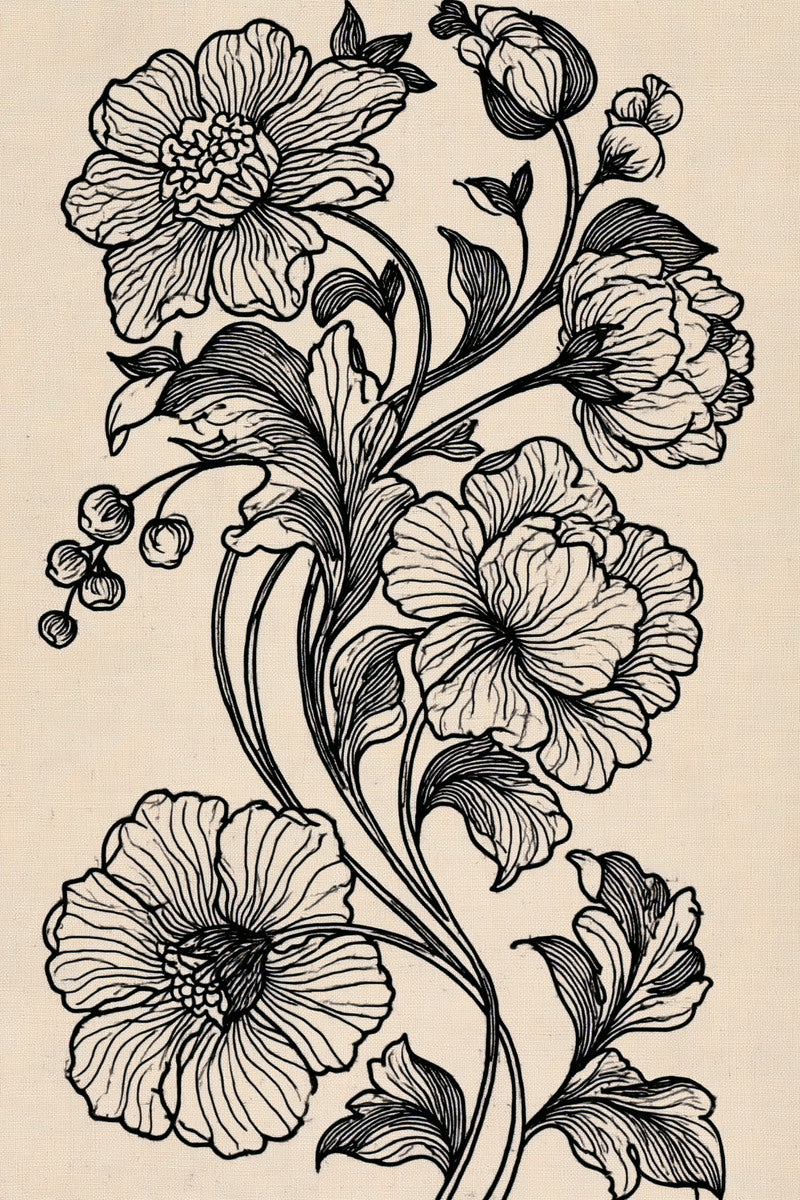 Crewel Curtain Panel Placement from Jacobean & Crewel Embroidery Book 2, a digital embroidery design reference for machine embroidery designs, embroidery patterns and lace and broderie details.