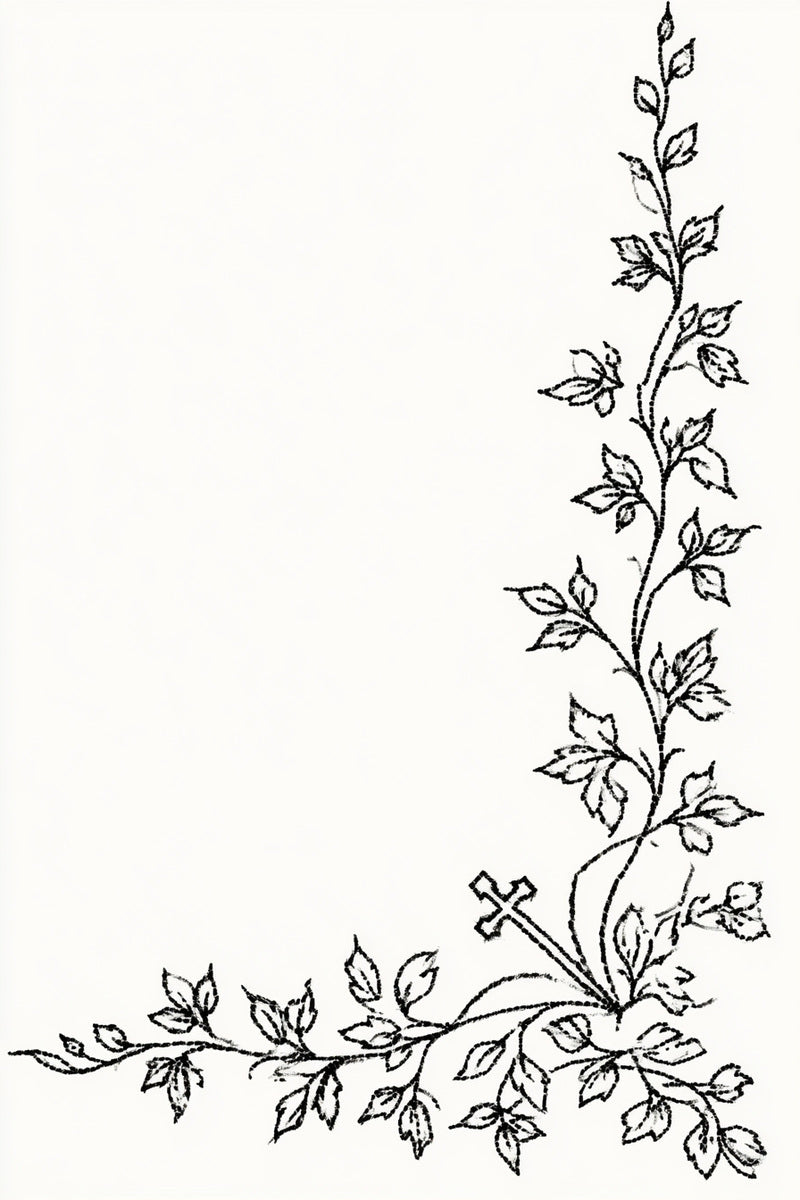 Cross Corner Motif from Church Embroidery & Sacred Ornament Book 1, a digital embroidery design reference for machine embroidery designs, embroidery patterns and corner embroidery.