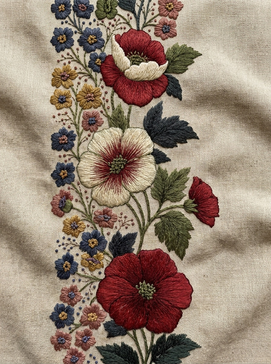 Cuff Floral Border Fashion Embroidery Png from Jacket Backs & Shirt Fronts Embroidery Book 1, a digital embroidery design reference for machine embroidery designs, embroidery patterns and border and edge embroidery.