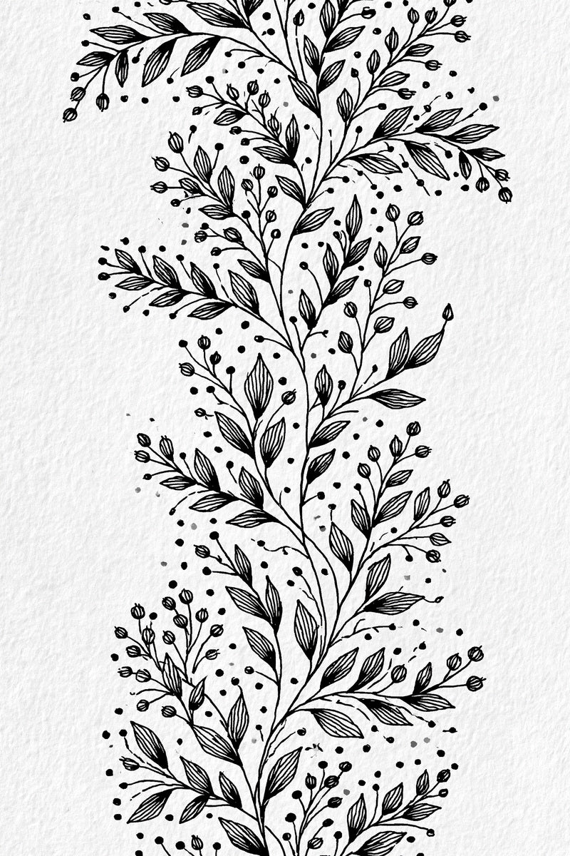 Cuff Leaf Sprig Border Botanical from Botanical Sprig Library Book 5, a digital embroidery design reference for machine embroidery designs, embroidery patterns and border and edge embroidery.