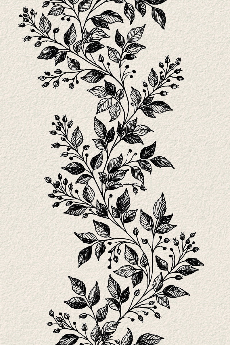 Cuff Leaf Sprig Border Botanical from Botanical Sprig Library Book 9, a digital embroidery design reference for machine embroidery designs, embroidery patterns and border and edge embroidery.